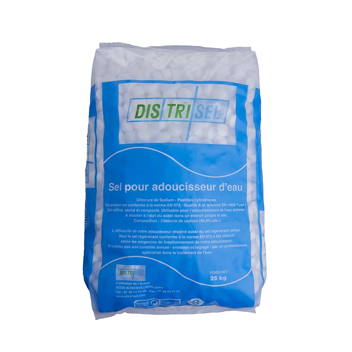 Sel pour adoucisseur d'eau - pastilles  - sac 25kg 